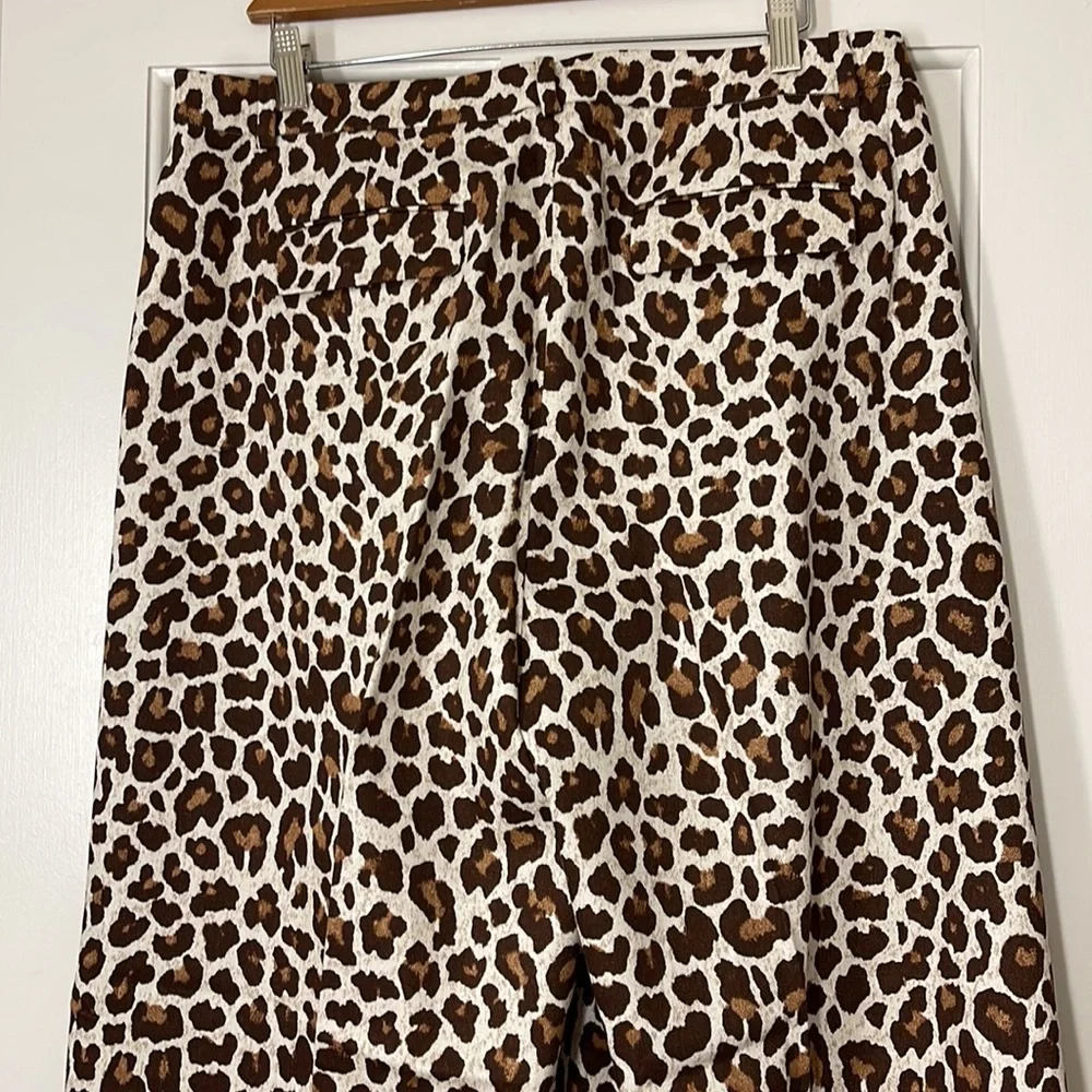 J.Crew Collection pleated wide-leg pant in leopard trench canvas BP297